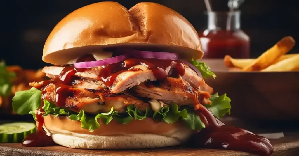 BBQ chicken being shredded in a slow cooke