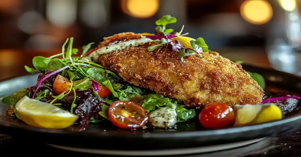 Delicious baked chicken cutlets on a plate