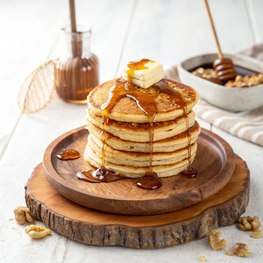 Delicious cracker barrel pancakes ready to be enjoyed.