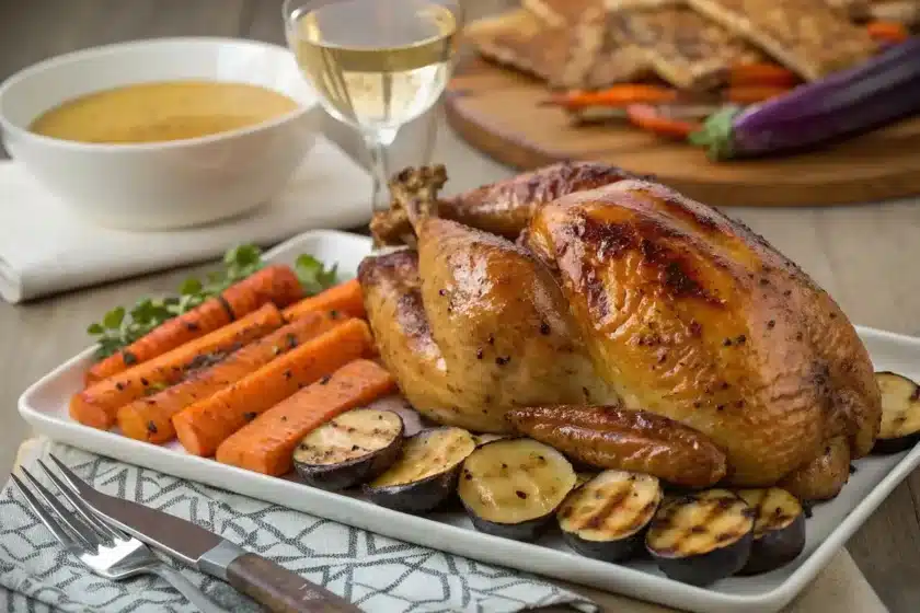 Delicious roast turkey with a savory turkey injection recipe