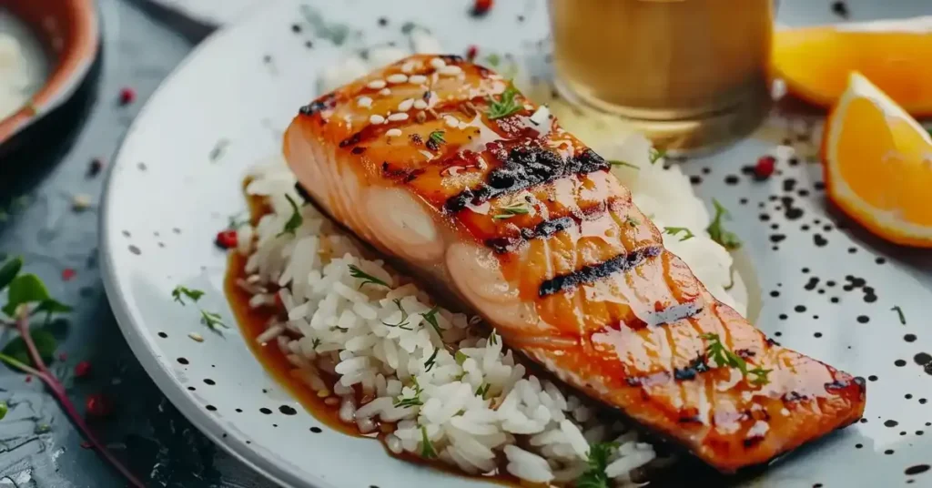 A delicious grilled salmon dish with perfect pairings.