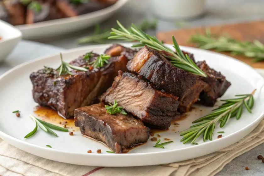 Delicious plate of country style beef ribs