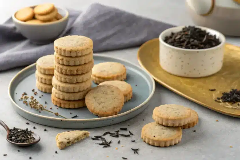 Freshly baked Earl Grey cookies displayed on a plate