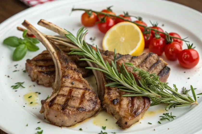 Delicious grilled lamb lollipop recipe on a plate