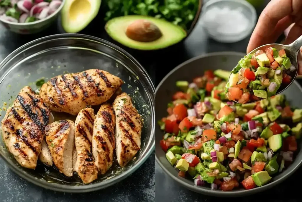 Brazilian grilled chicken with avocado salsa